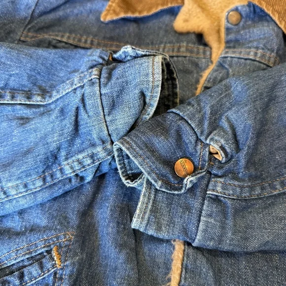 Vintage Maverick Blue Bell 60s Sherpa Lined Denim Jacket Size 36 - Picture 4 of 8